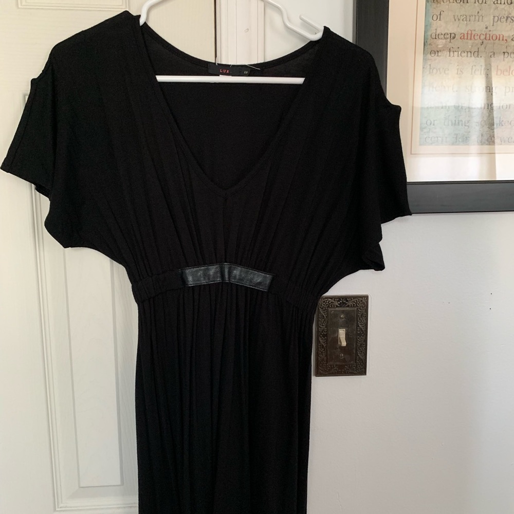 Short Black waisted belt dress